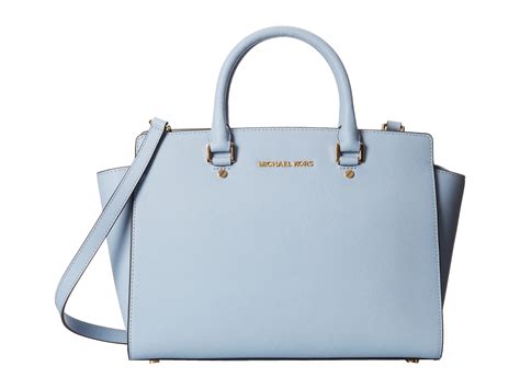 michael michael kors selma medium satchel pale blue|selma saffiano leather medium satchel.